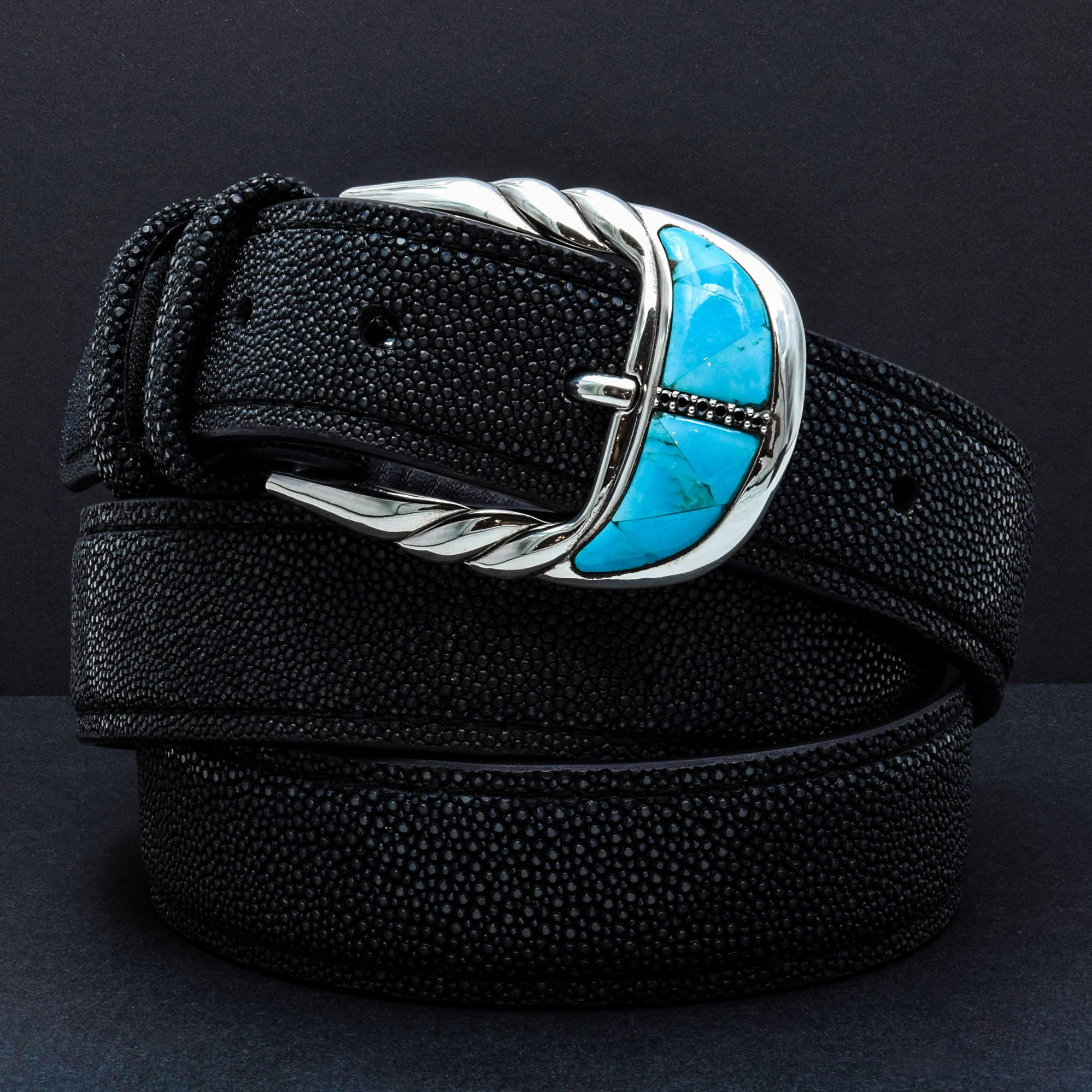 Silver and Turquoise Belt Buckle II