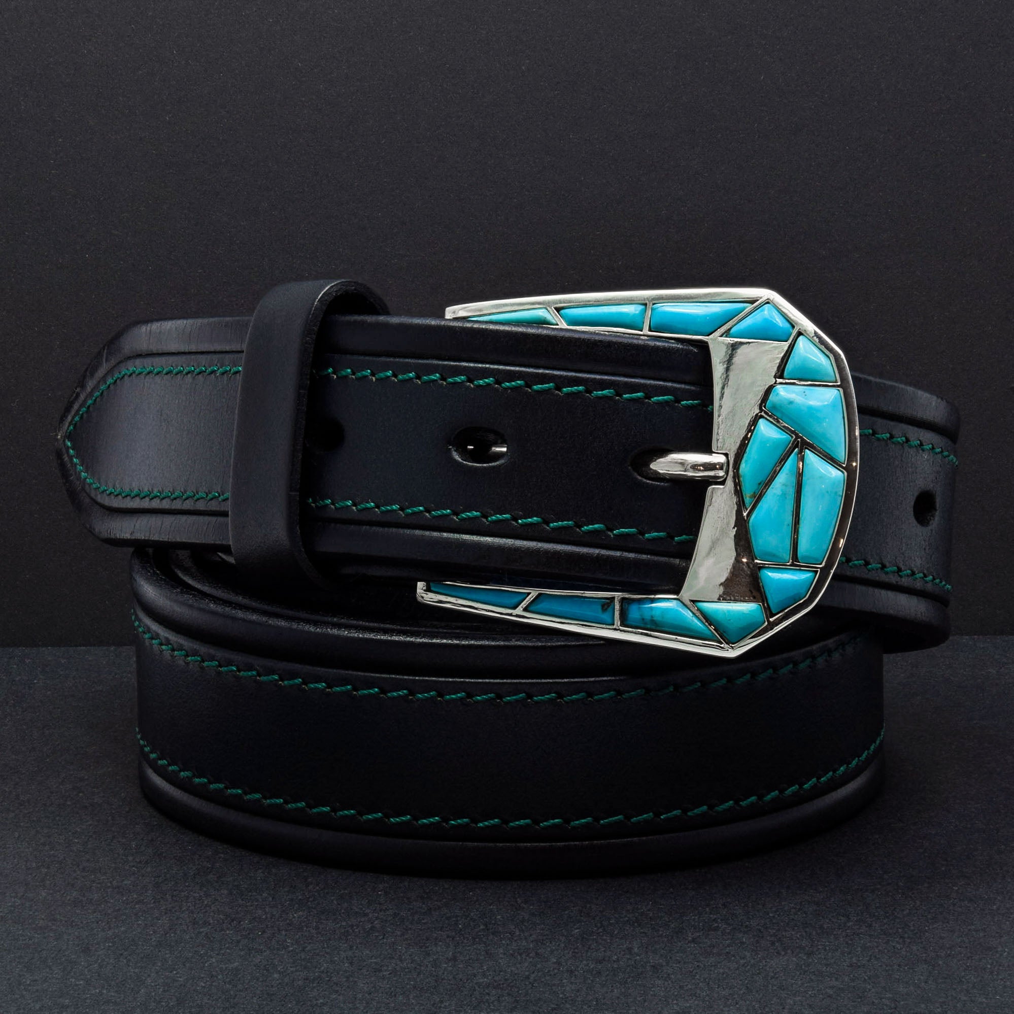 Silver and Turquoise Belt Buckle I