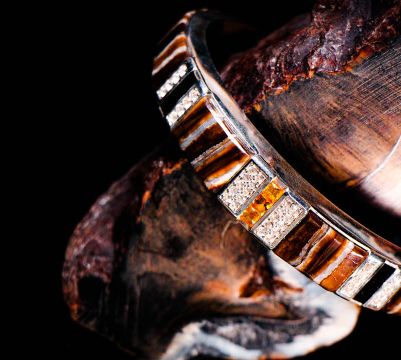 Silver and Mammoth Tusk Bracelet Cuff