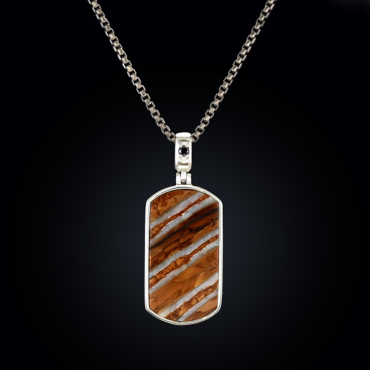 925 Silver and Mammoth Molar Tag