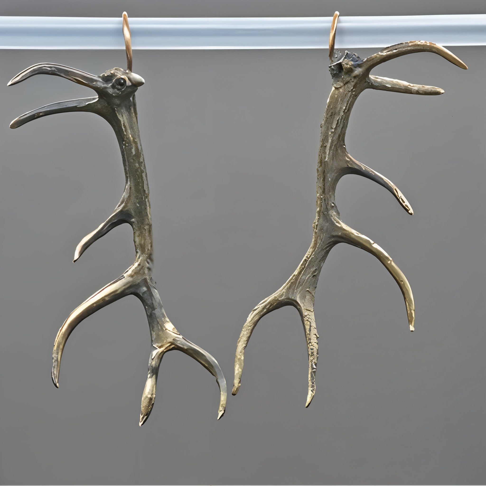 Elk Antler Bronze Earrings