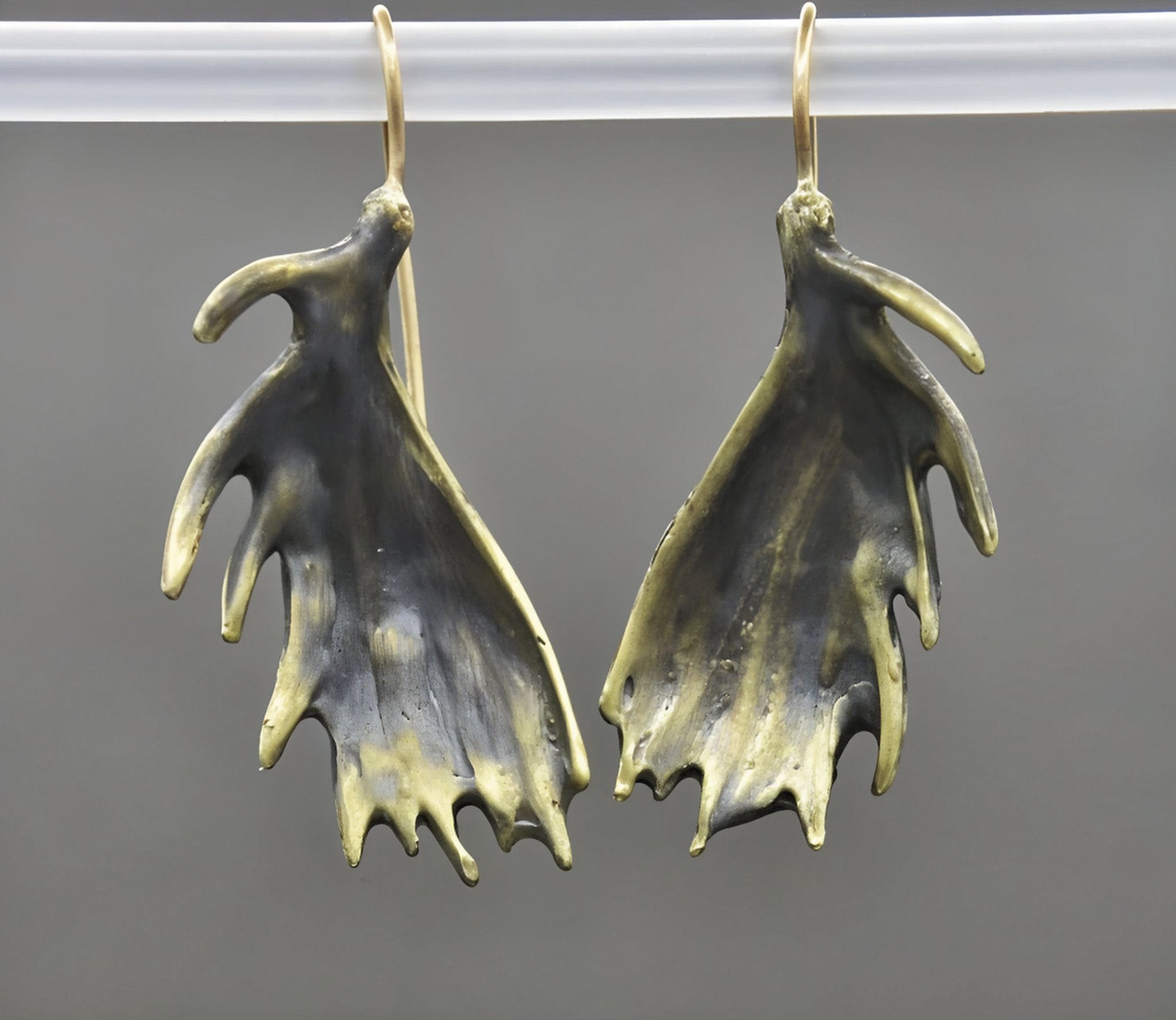 Moose Antler Bronze Earrings