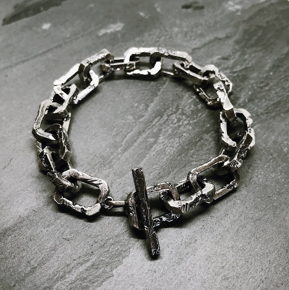 Nomad Link Bracelet Oxidized Silver