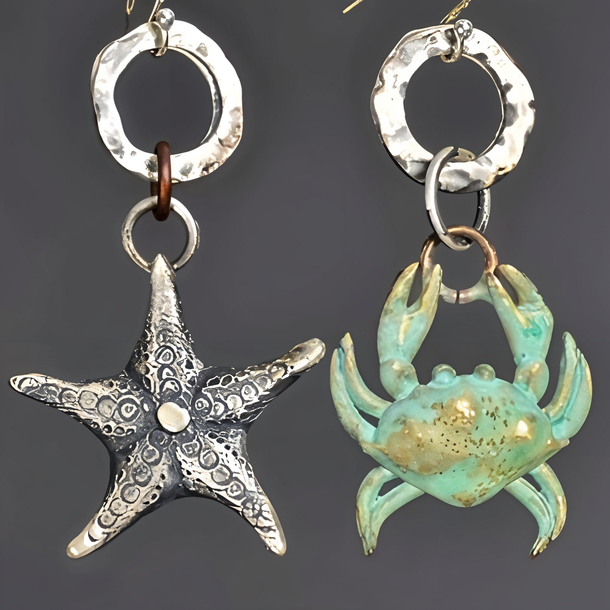 Starfish and Crab Earrings